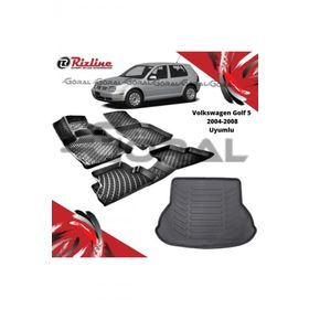 Rizline Volkswagen Golf 5 2004-2008 Uyumlu Paspas ve Bagaj Havuzu Set