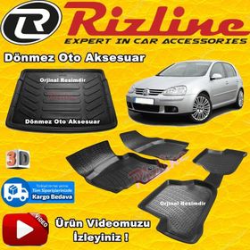 Rizline Volkswagen Golf 5 Paspası Siyah Hb 2004-2009 Arası 3D Bagaj Havuzu