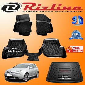 Rizline Volkswagen Golf 5 Paspası Siyah Hb 2004-2009 Arası 3D Bagaj Havuzu