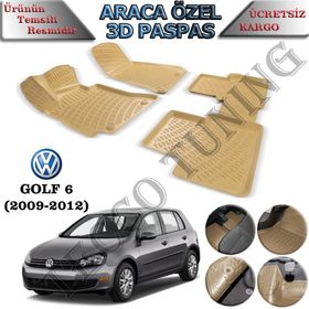 Rizline Volkswagen Golf 6 2009-2012 Bej 3D Havuzlu Paspas