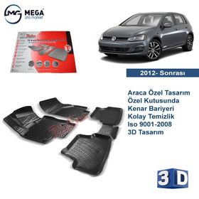 Rizline Volkswagen Golf 7 2012 Sonrasi Siyah 3D Havuzlu Paspas