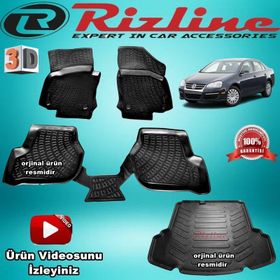Rizline Volkswagen Jetta Paspası Siyah 2006-2011 Arası 3D Bagaj Havuzu