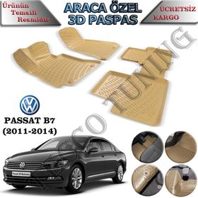 Rizline Volkswagen Passat B7 2011-2014 Bej 3D Havuzlu Paspas