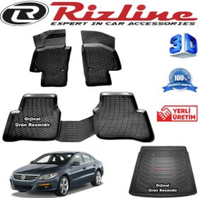 Rizline Volkswagen Passat CC 3D Paspas + 3D Bagaj Havuzu 2008-2012 Arası Siyah Set
