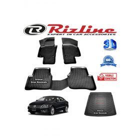 Rizline Volkswagen Passat CC 3D Paspas + 3D Bagaj Havuzu 2012-2020 Arası Siyah Set