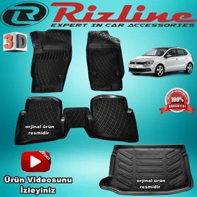 Rizline Volkswagen Polo Hb Siyah 2009-2016 Arası 3D Paspas ve Bagaj Havuzu