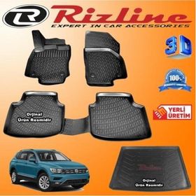Rizline Volkswagen Tiguan 3D Paspas + 3D Bagaj Havuzu 2016-2020 Arası Siyah Set