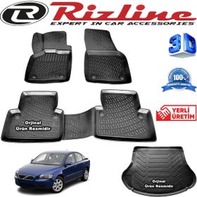 Rizline Volvo S40 3D Paspas + 3D Bagaj Havuzu 2004-2012 Arası Siyah Set