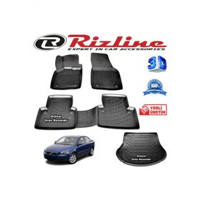 Rizline Volvo S40 3D Paspas + 3D Bagaj Havuzu 2004-2012 Arası Siyah Set