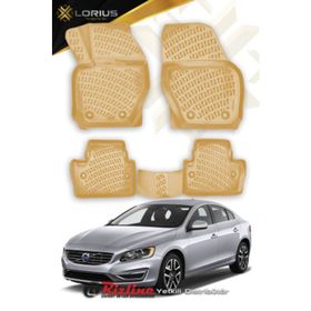 Rizline Volvo S60 2010-2018 Bej 3D Havuzlu Paspas