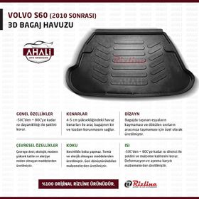 Rizline Volvo S60 2011 Sonrası 3D Bagaj Havuzu