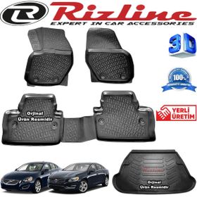 Rizline Volvo S60 3D Paspas + 3D Bagaj Havuzu 2010-2019 Arası Siyah Set