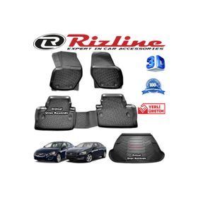 Rizline Volvo S60 3D Paspas + 3D Bagaj Havuzu 2010-2019 Arası Siyah Set