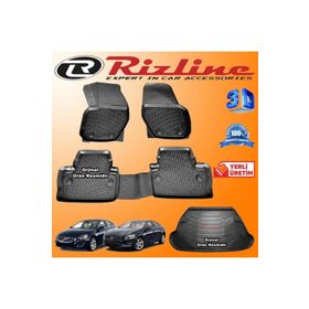 Rizline Volvo S60 3D Paspas + 3D Bagaj Havuzu 2010-2019 Arası Siyah Set