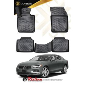 Rizline Volvo S90 2016 Sonrası Uyumlu 3D Siyah Havuzlu Paspas