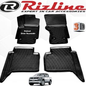 Rizline VW Amarok Siyah 2010 - 2020 Arası 4 Parça Set 3D Havuzlu Paspas