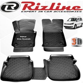 Rizline VW Caddy 2003 - 2010 Arası Siyah 3D Havuzlu Paspas