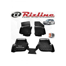 Rizline VW Golf 6 HB 2009 - 2013 Arası Siyah 4 Parça Set 3D Havuzlu Paspas
