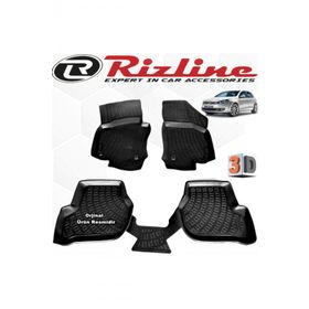 Rizline VW Golf 6 HB 2009 - 2013 Arası Siyah 4 Parça Set 3D Havuzlu Paspas