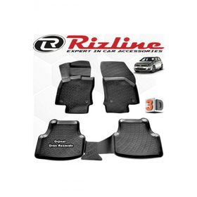 Rizline VW Golf 7 HB 2013 - 2019 Arası Siyah 4'lü Set 3D Havuzlu Paspas