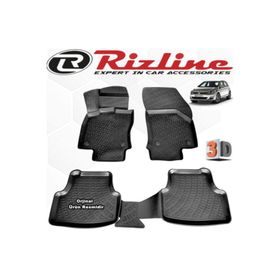 Rizline VW Golf 7 HB 2013 - 2020 Arası Siyah 4 Parça Set 3D Havuzlu Paspas