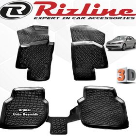 Rizline VW Jetta Sedan 2015 - 2020 Arası Siyah 4 Parça Set 3D Havuzlu Paspas