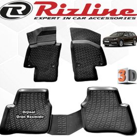 Rizline VW Passat B7 Variant 2011 - 2015 Arası Siyah 4'lü Set 3D Havuzlu Paspas