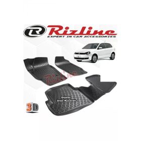 Rizline VW Polo HB 2002 - 2009 Arası Siyah 4'lü Set 3D Havuzlu Paspas