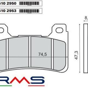 Rms Honda Crossrunner 2015-2016 Sinter Metal Ön Fren Balata