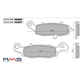Rms Suzuki Dl 650 V-Storm XT Abs Sinter Metal Ön Sol Fren Balata