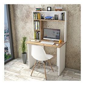 Robin Home Cornelia Beyaz Çalışma Masası Kitaplık