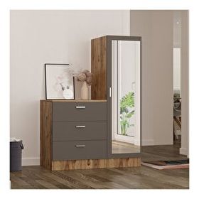Robin Home Lyana Aynalı Çam Gri Şifonyer