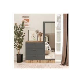 Robin Home Lyana Aynalı Çam Gri Şifonyer