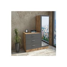 Robin Home Lyana Aynalı Çam Gri Şifonyer