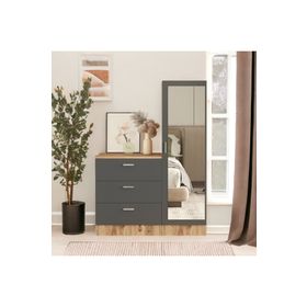 Robin Home Lyana Aynalı Çam Gri Şifonyer