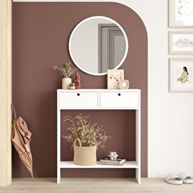 Robin Home Queen 2 Kapaklı Beyaz Aynalı Dresuar