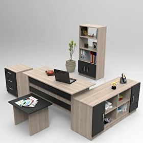 Robin Home Verona ABCDF Ofis Büro Metal Kapaklı Masa Takımı