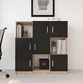 Robin Home Verona Ofis Meşe Siyah Kitaplık