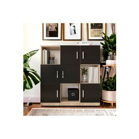 Robin Home Verona Ofis Meşe Siyah Kitaplık