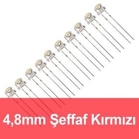 Robocombo 10 Adet 4.8 mm Şeffaf Kırmızı Mantar Led