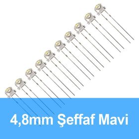 Robocombo 10 Adet 4.8 mm Şeffaf Mavi Mantar Led