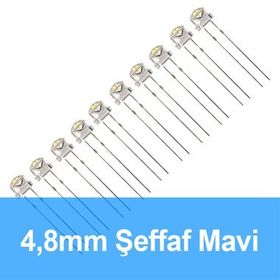Robocombo 10 Adet 4.8 mm Şeffaf Mavi Mantar Led