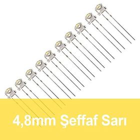 Robocombo 10 Adet 4.8 mm Şeffaf Sarı Mantar Led