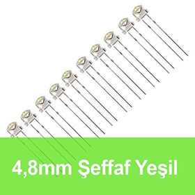 Robocombo 10 Adet 4.8 mm Şeffaf Yeşil Mantar Led