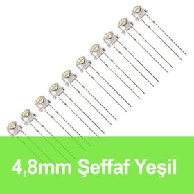 Robocombo 10 Adet 4.8 mm Şeffaf Yeşil Mantar Led