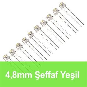 Robocombo 10 Adet 4.8 mm Şeffaf Yeşil Mantar Led