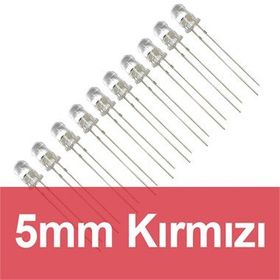 Robocombo 10 Adet 5 mm Şeffaf Kırmızı Diyot Led