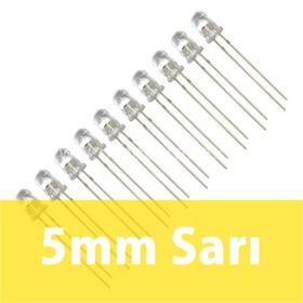 Robocombo 10 Adet 5 mm Şeffaf Sarı Diyot Led
