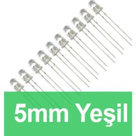 Robocombo 10 Adet 5 mm Şeffaf Yeşil Diyot Led