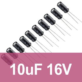 Robocombo 10uF 16V 10 Adet Elektrolitik Kondansatör
